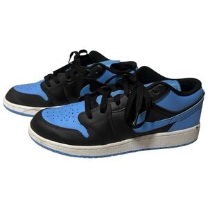 Air Jordan 1 Low University Blue Black Youth 7Y Sneakers Streetwear
